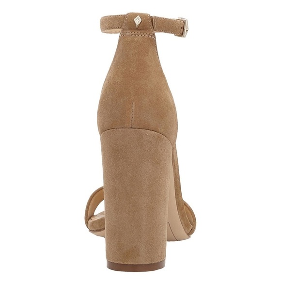 Sam Edelman Yaro Oatmeal suede ankle strap sandals block heels Sz 10 1/2 M new - Picture 5 of 14